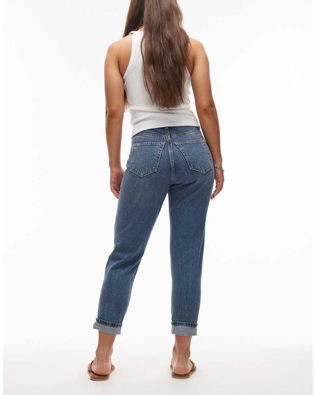 Topshop Hourglass Blue Original High Rise Mom Jeans