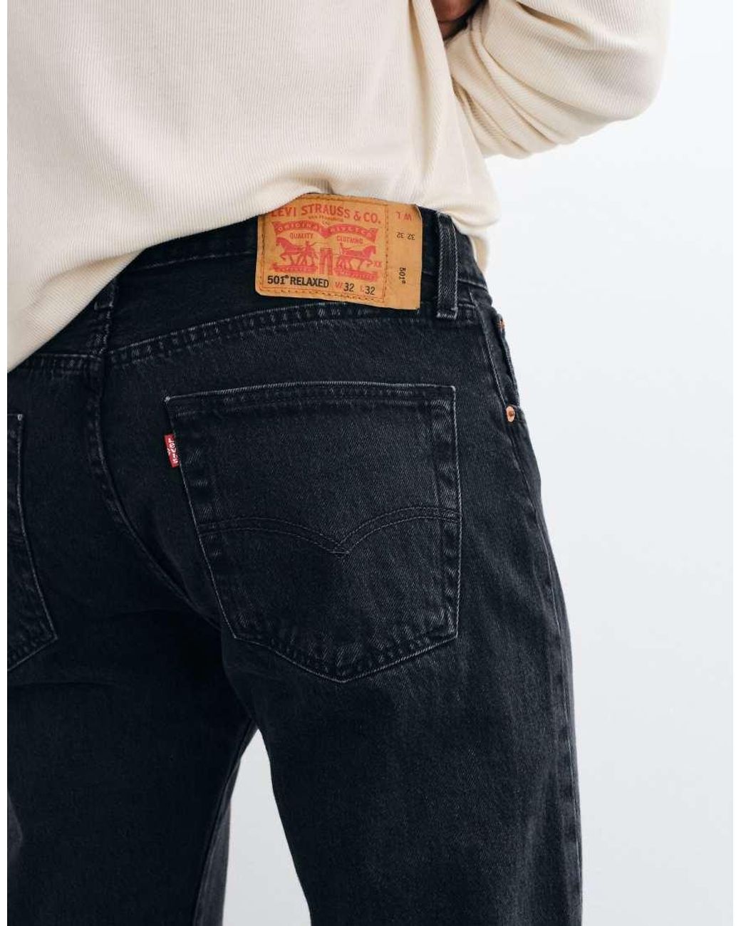 Levi's Black 501 Relaxed Jeans for men