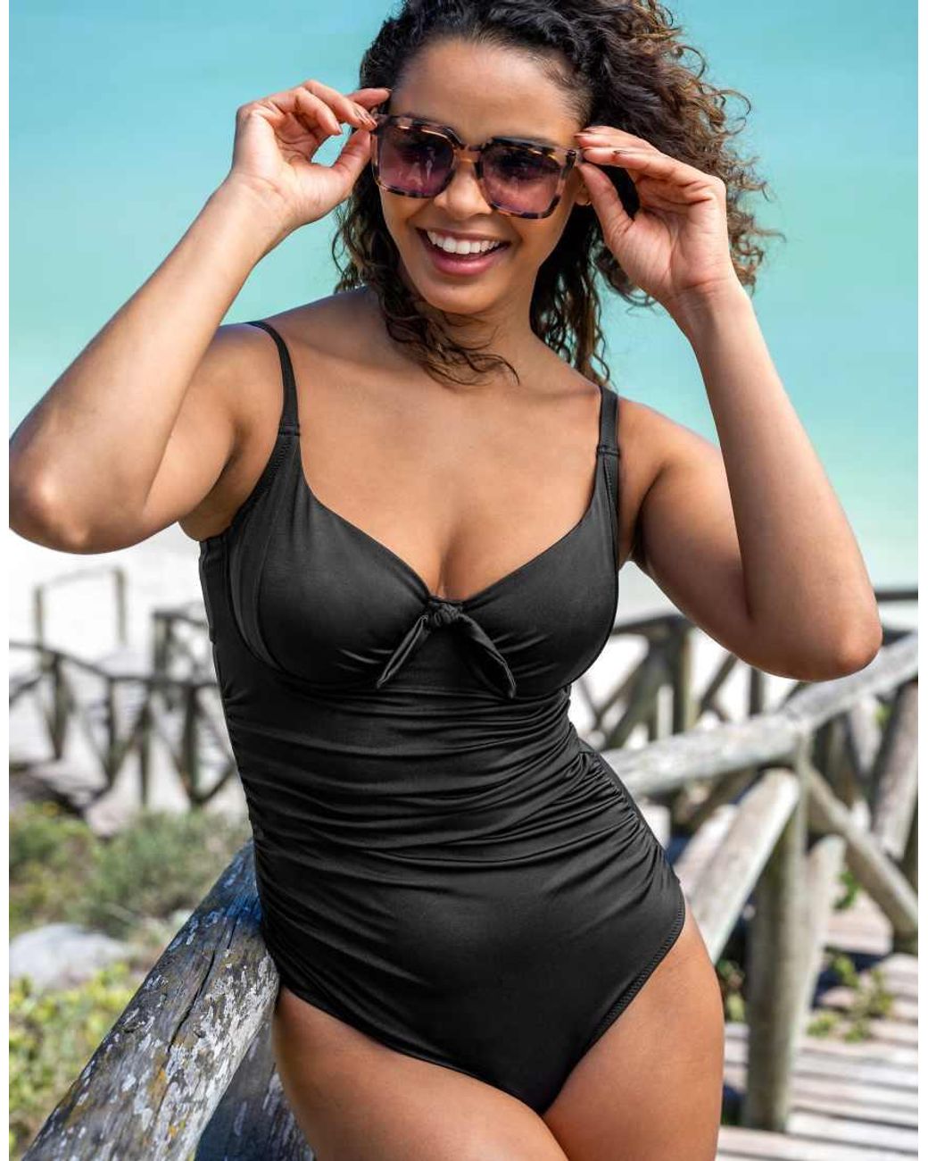 Pour Moi Black St Kitts Underwired Non Padded Swimsuit