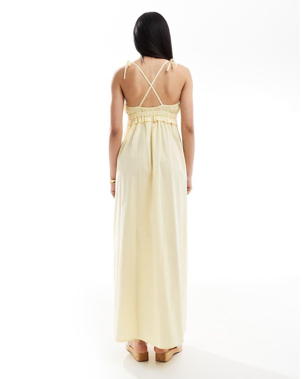esmé studios White Esmee Exclusive Maxi Beach Dress With Tie Straps And Bow Detail