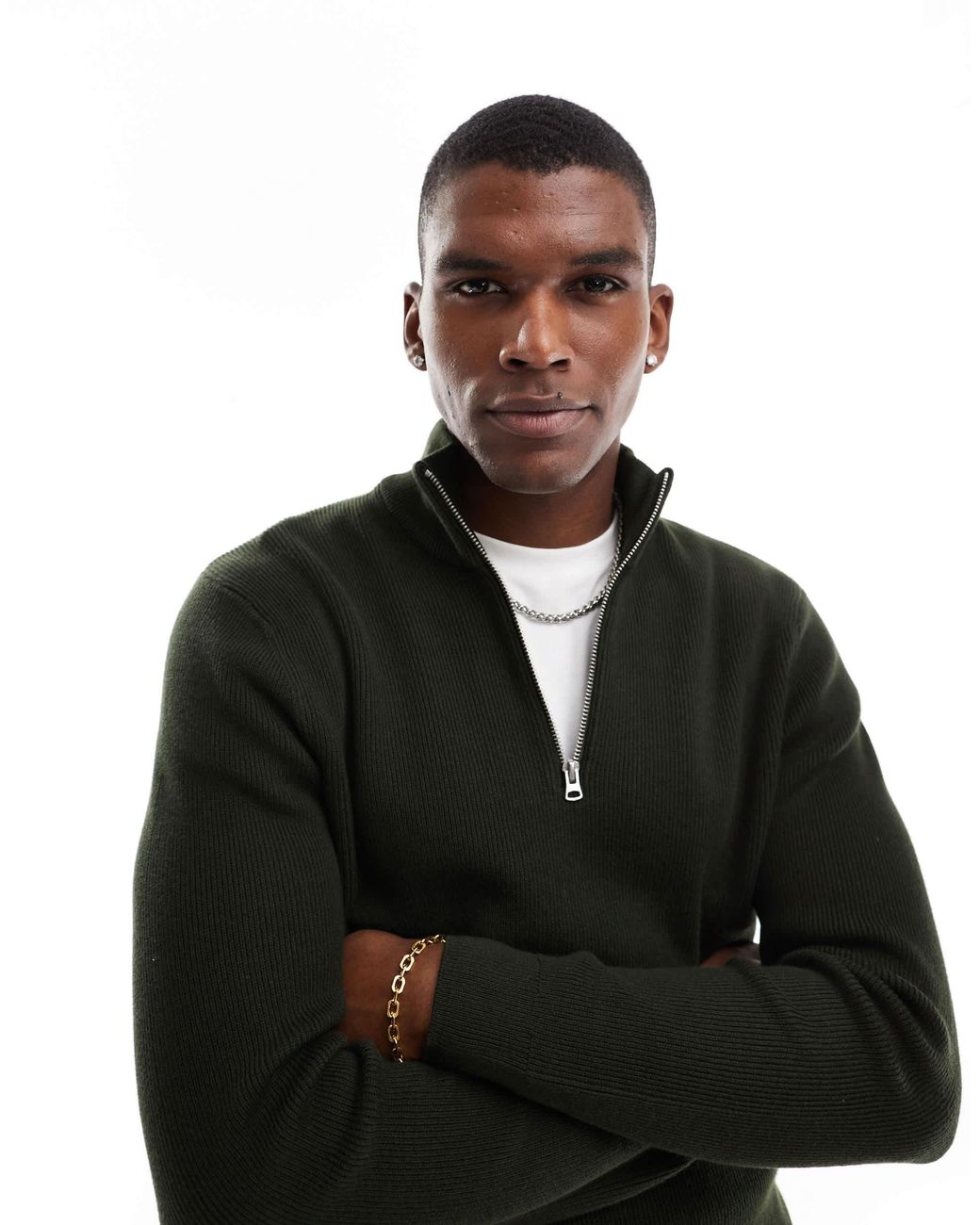 Only & Sons – gerippter pullover in Black für Herren