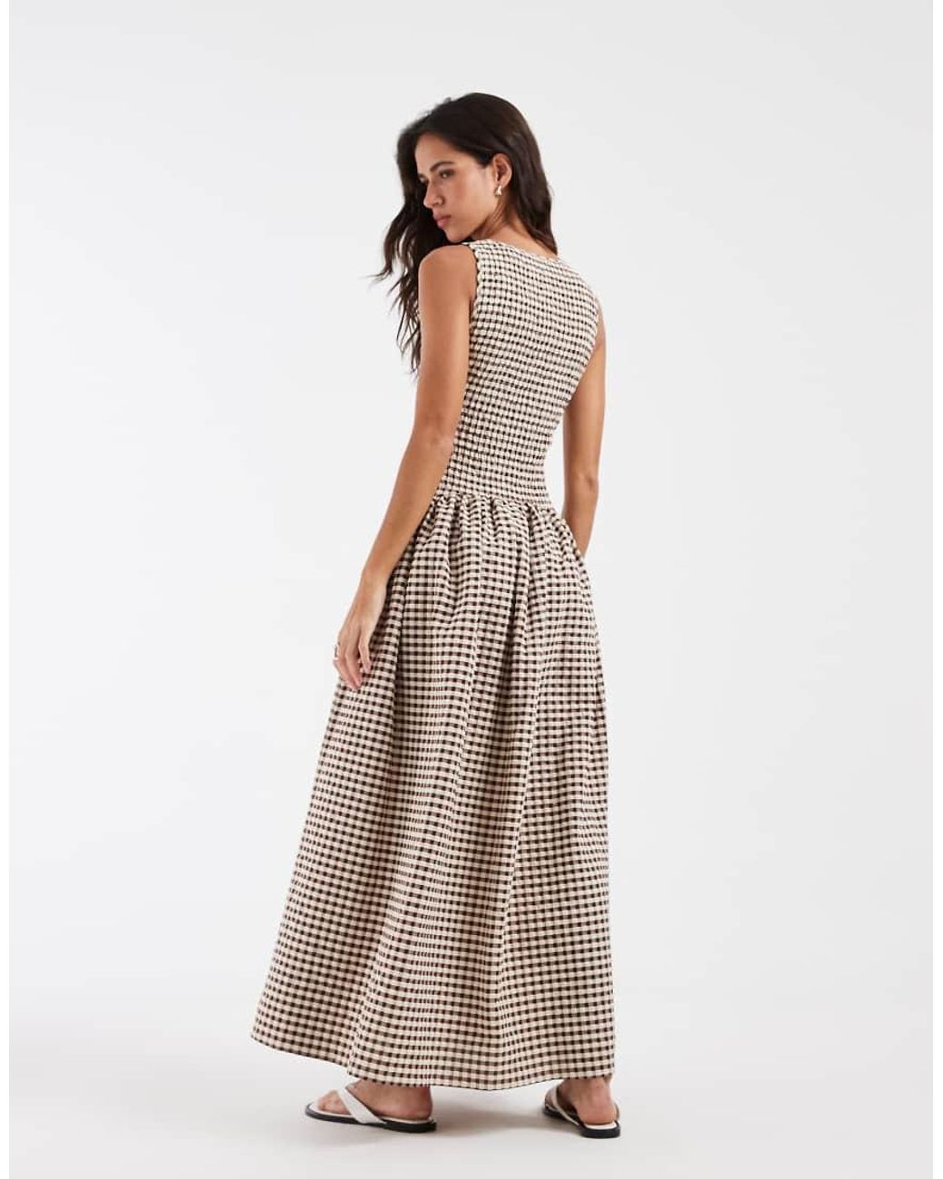 ASOS White Shirred Maxi Dress