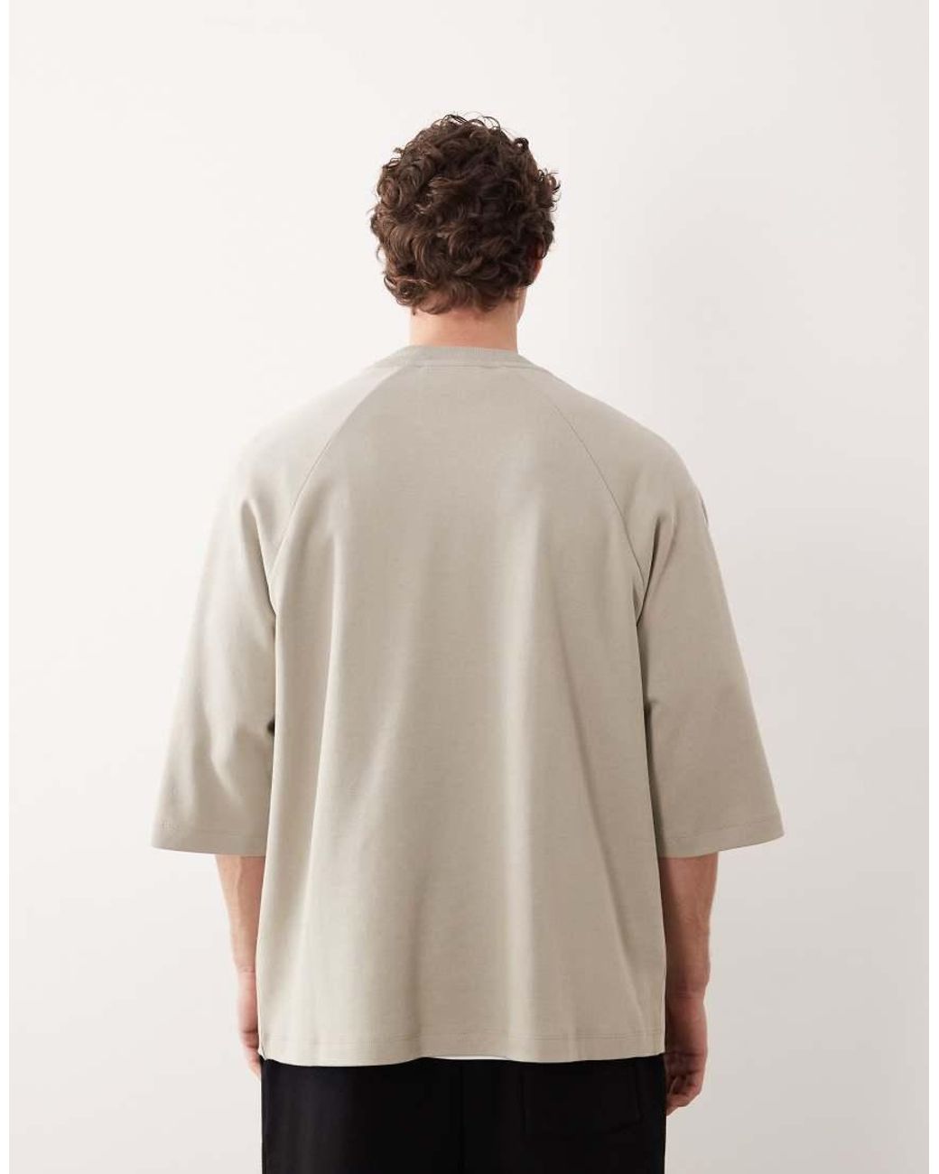 ASOS COLLECTIVE Natural Super Heavyweight Super Oversized Raglan T-shirt for men