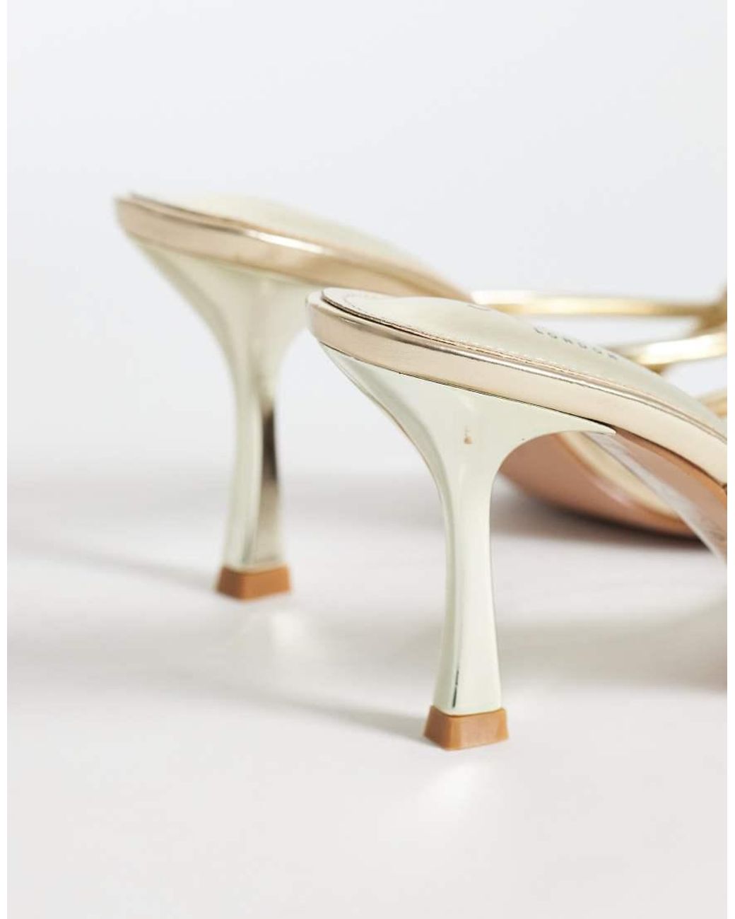 SIMMI Natural Simmi London Maribel Heeled Mule Sandals With Knot
