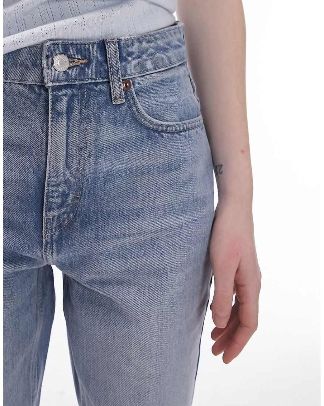 TOPSHOP Blue Original Mom High Rise Jean