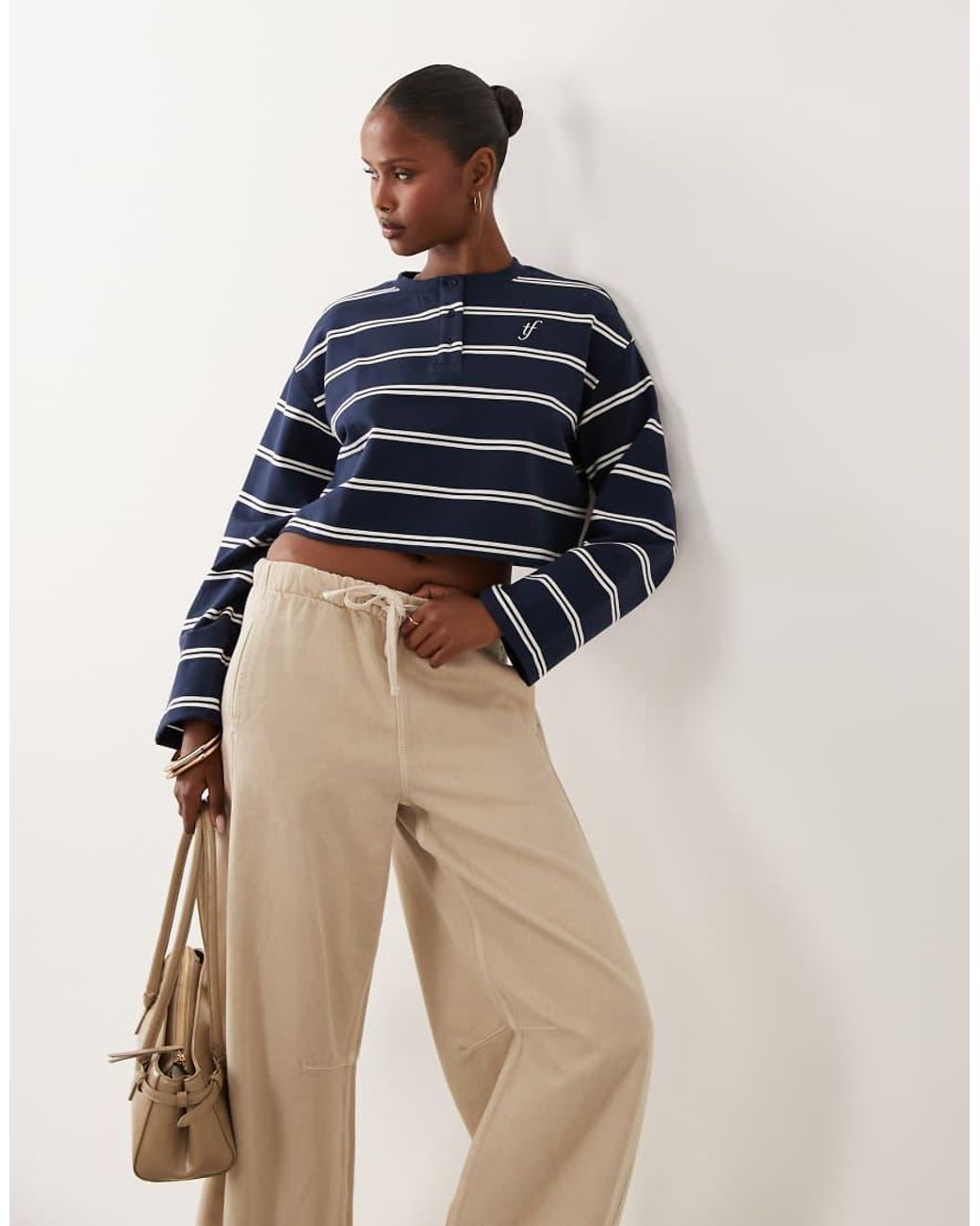The Frolic Blue Exclusive Cotton Rich Long Sleeve Button Down Top