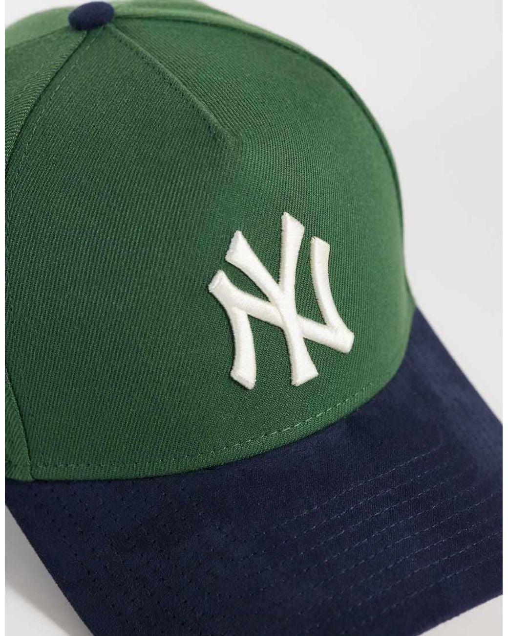 KTZ Green Ny Yankees E Frame Suede Visor Contrast Peak Cap