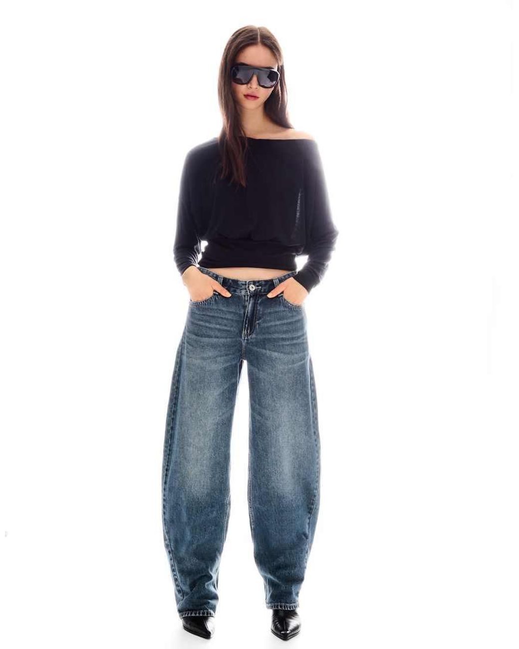Bershka Tall Low-rise baggy Barrel Jeans in Blue | Lyst UK