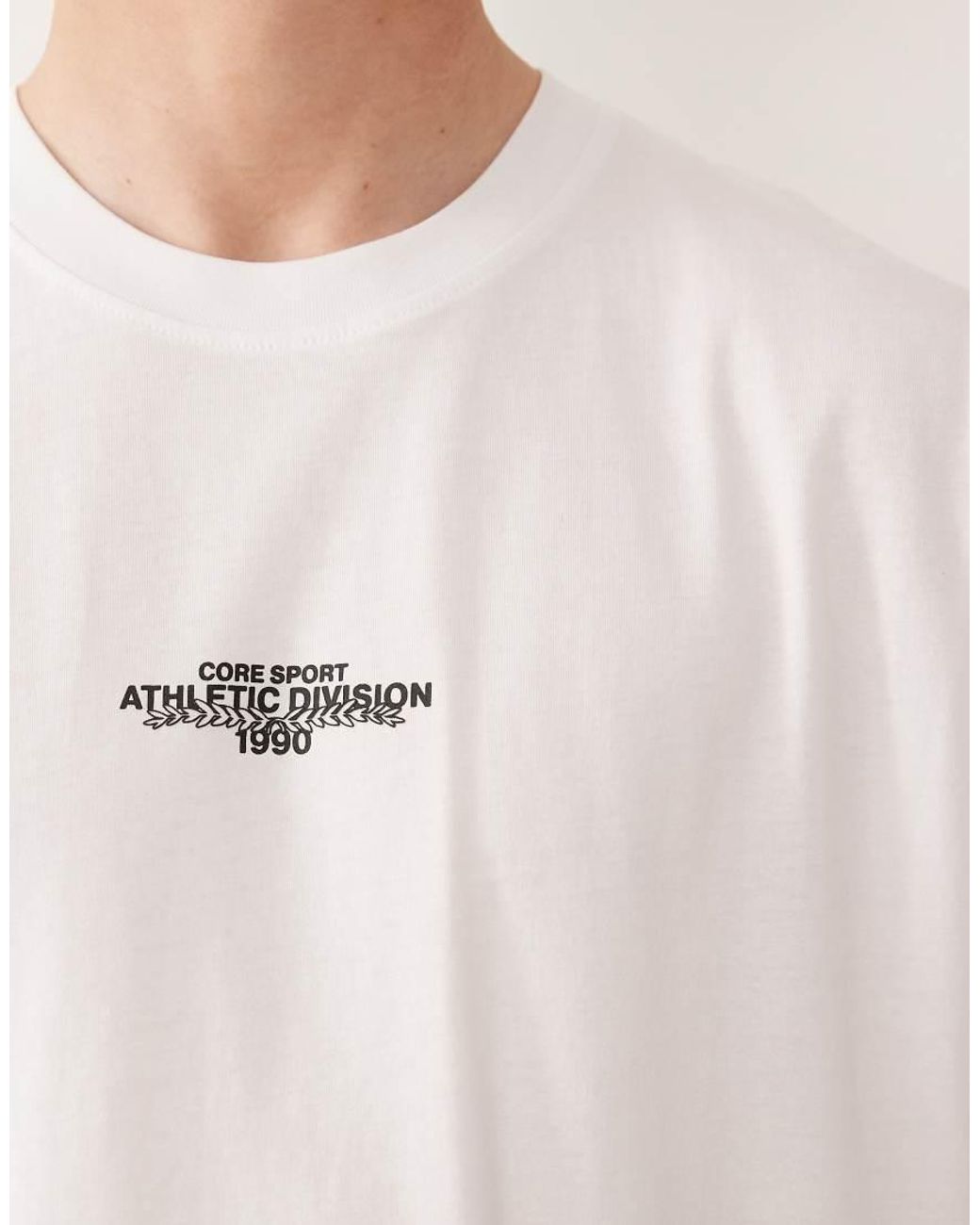 Jack & Jones White Front Print Tank Top for men
