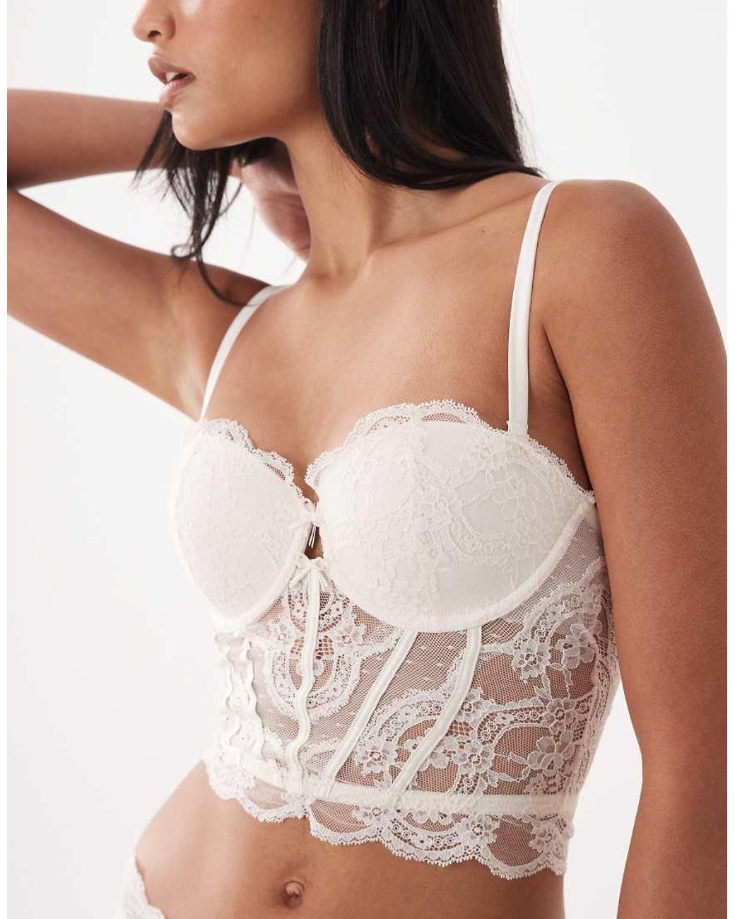 ASOS Gray Bridal Lola Lace Underwired Corset