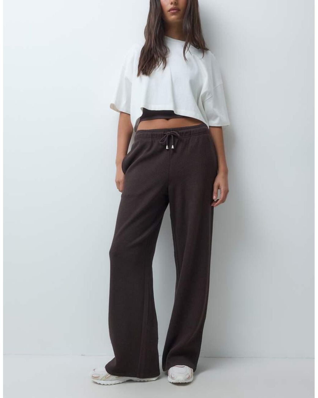 4505 Gray Straight Leg Sweatpants With Adjustable Waist