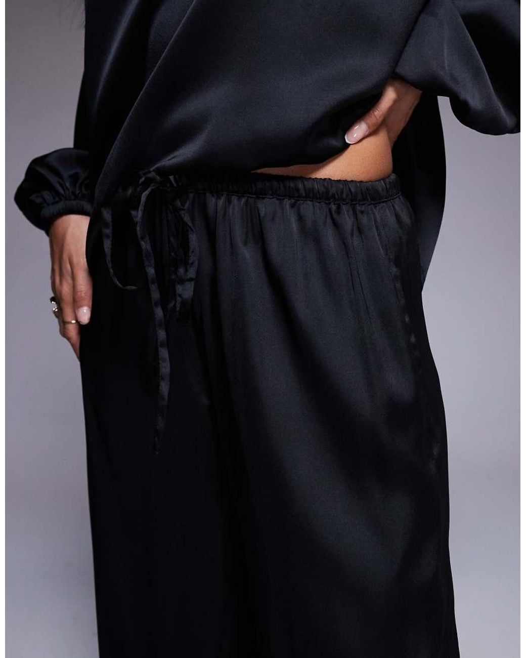 ASOS Blue Satin Wide Leg Pants