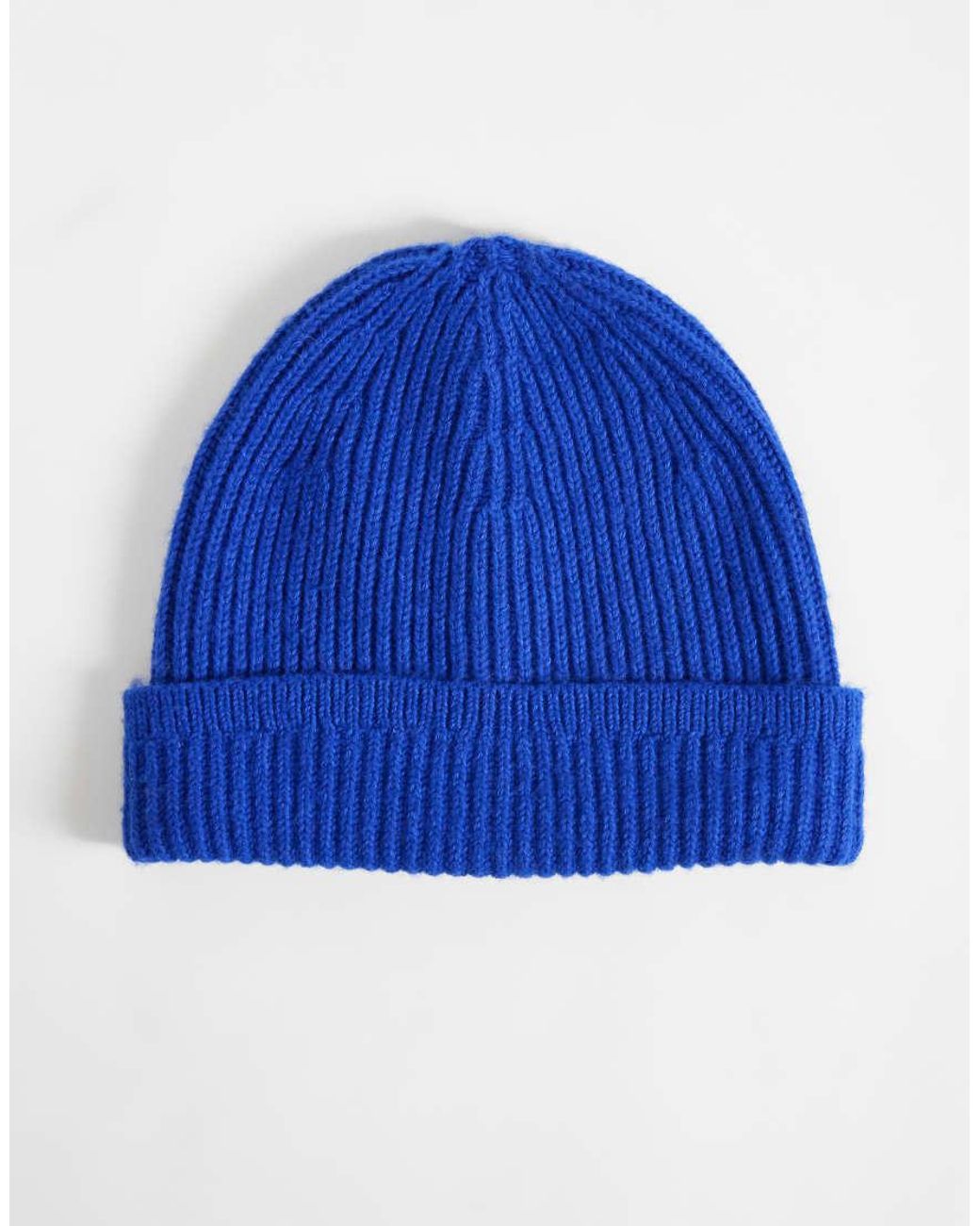 Abercrombie & Fitch Blue Knitted Ribbed Beanie for men