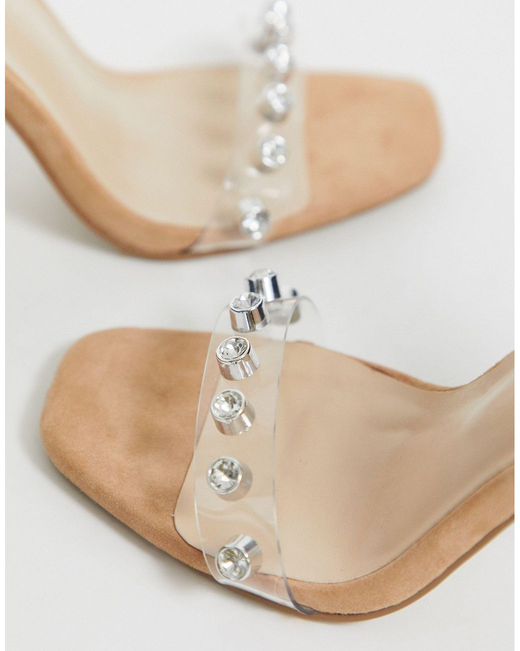 public desire afternoon mid clear heeled sandals
