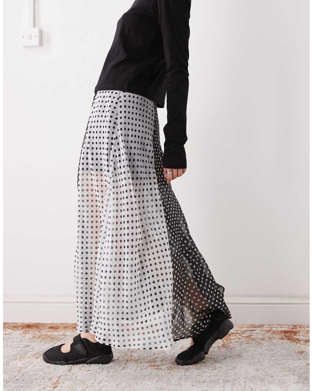 Reclaimed Vintage Multicolor Maxi Sheer Skirt