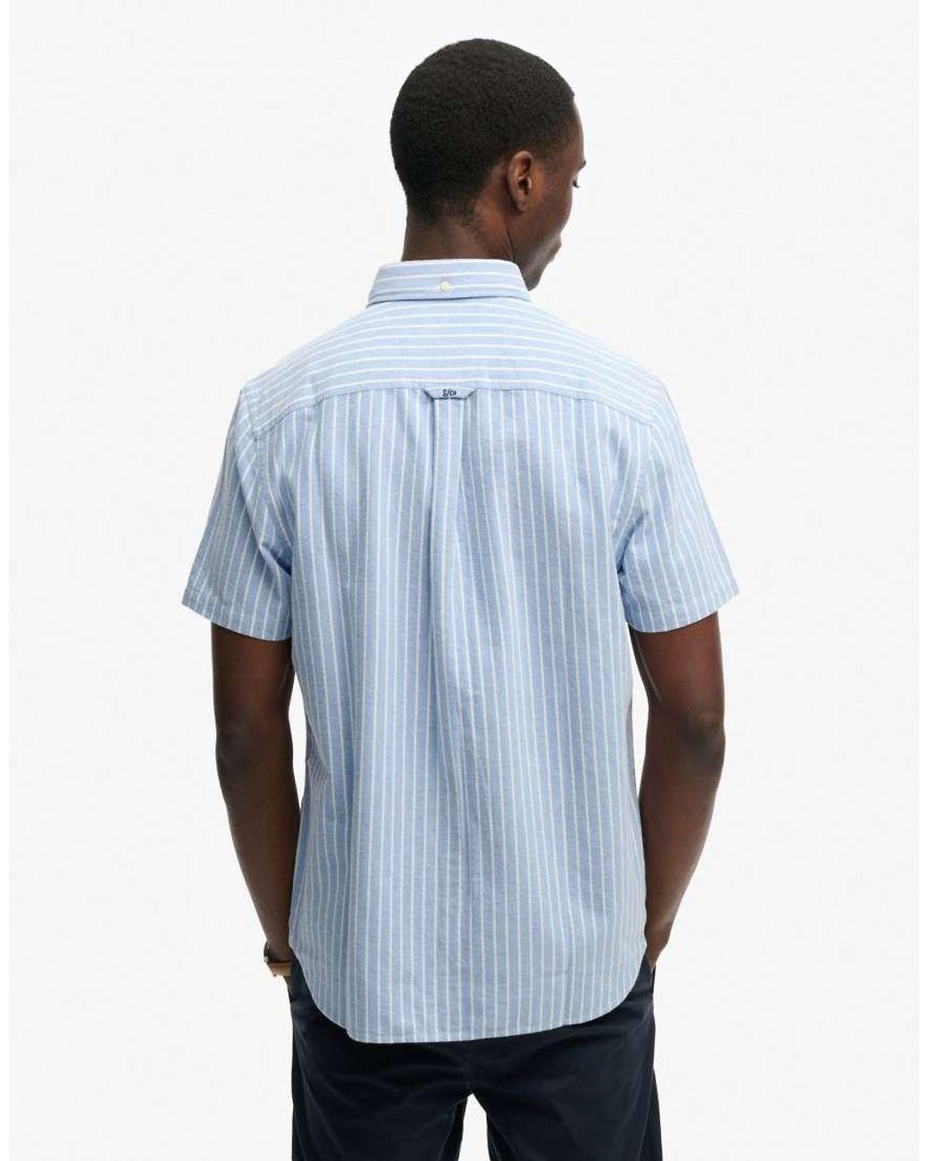 Superdry Blue Preppy Oxford Short Sleeve Shirt for men