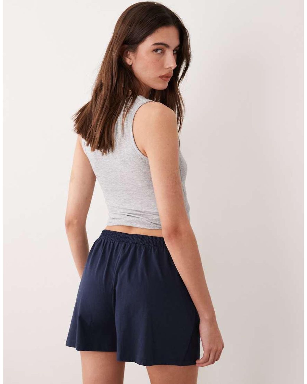ASOS Blue Mix & Match Cotton Pyjama Flippy Short