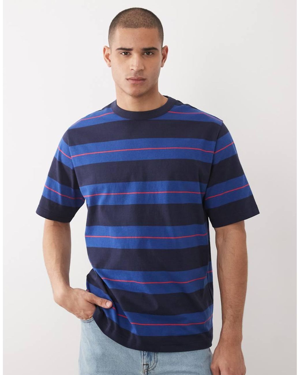 ARKET Blue Heavyweight Jersey Oversized T-shirt for men