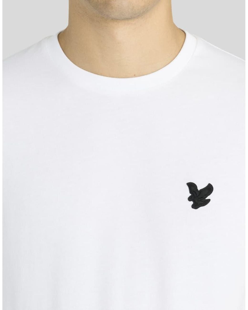 Lyle & Scott White Ss T-Shirts Textured Eagle Plain T-Shirt for men