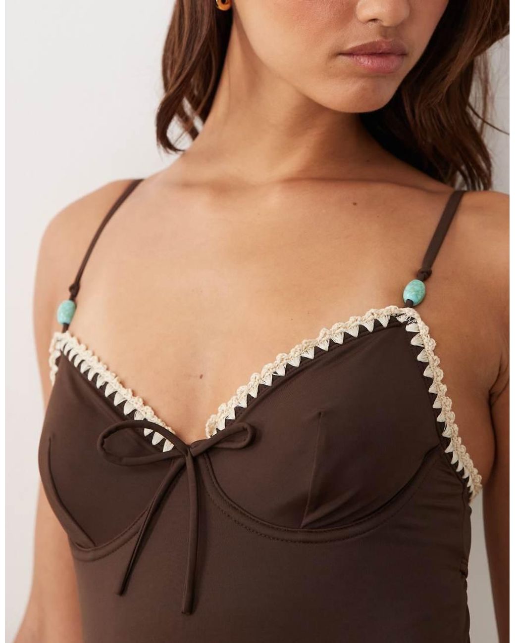ASOS Brown Whitney Whip Underwired Swimsuit