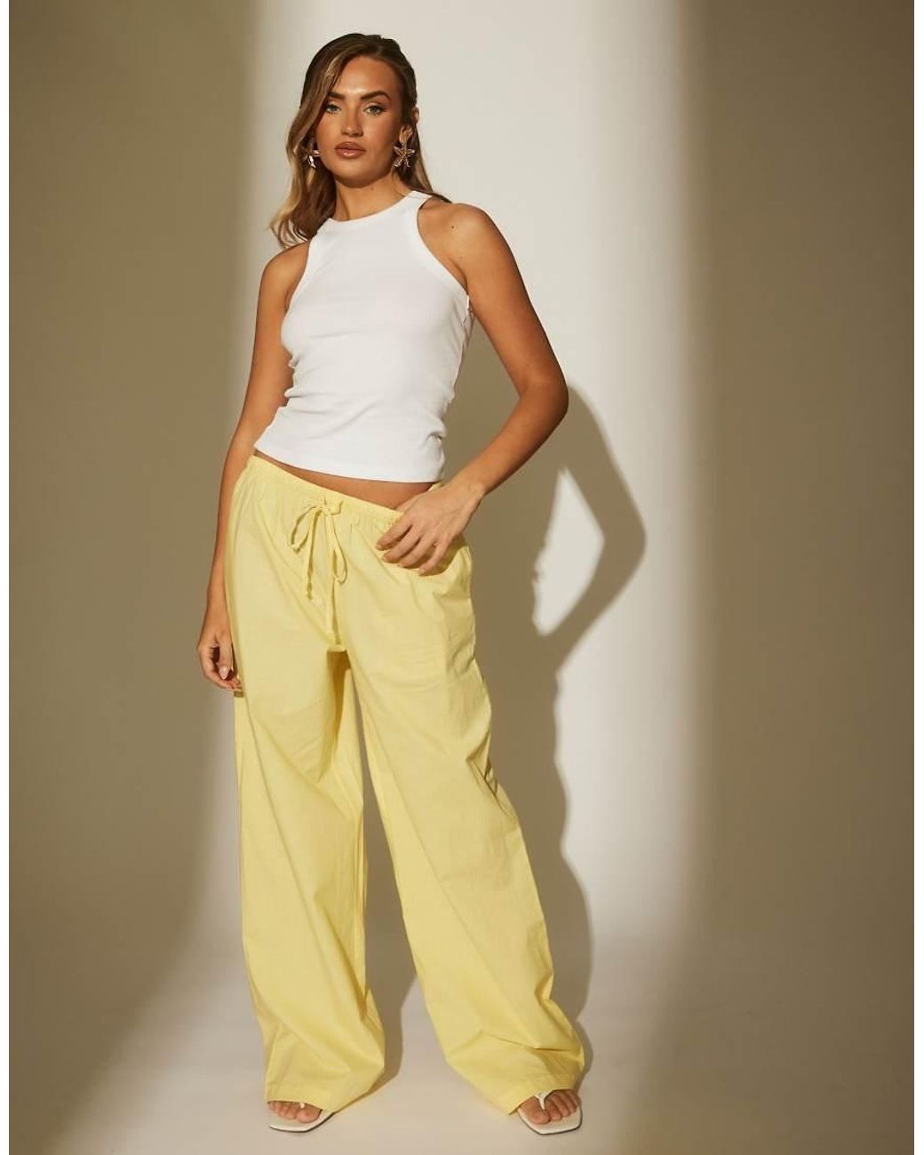 South Beach Natural Loose Fit Beach Trouser