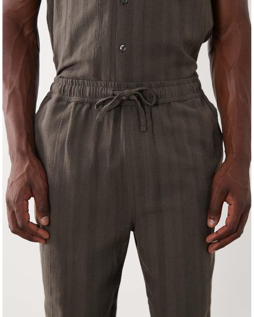 Brave Soul White Co-Ord Regular Fit Relaxed Trousers for men