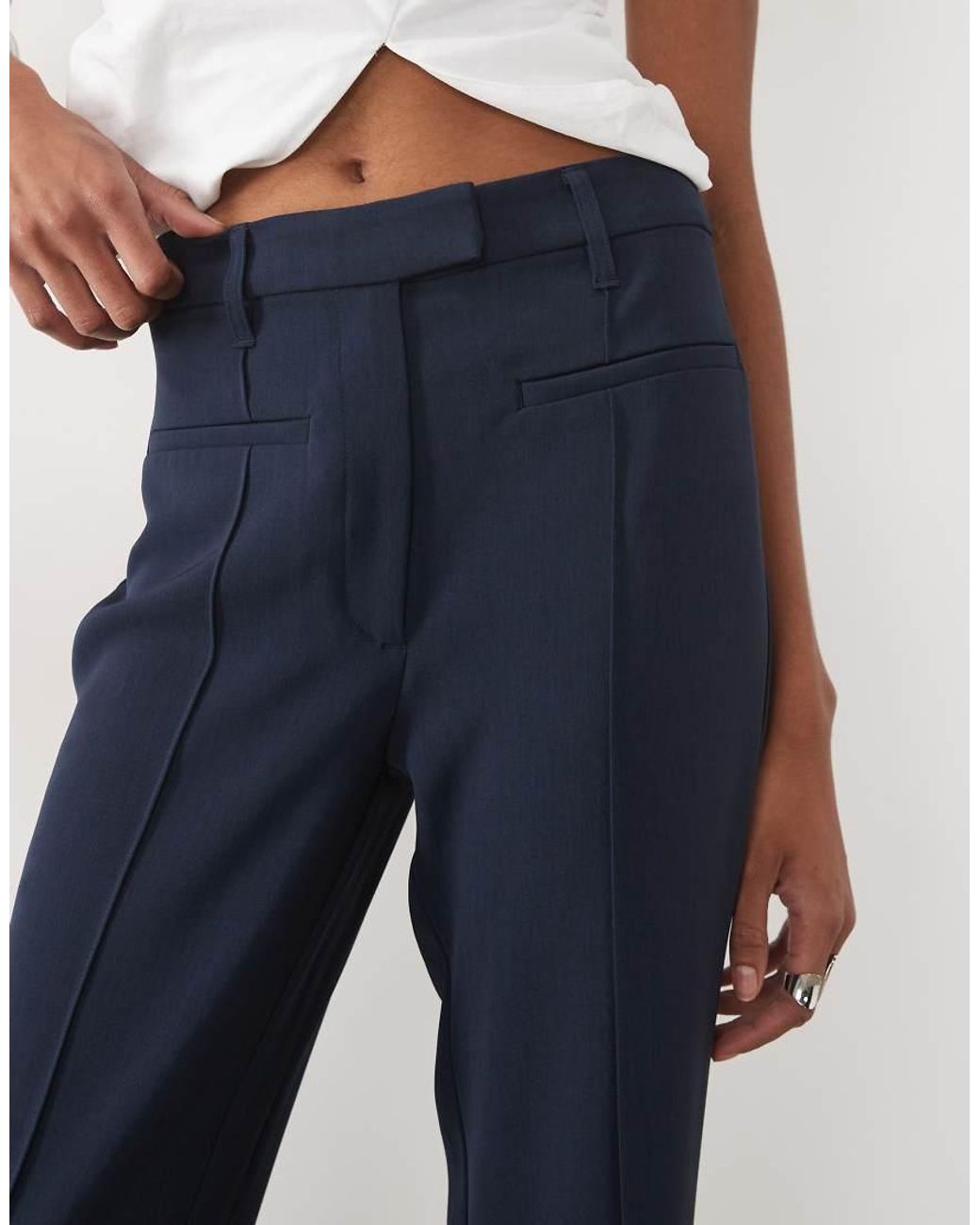 ASOS Blue Tall Tailored Slinky Flare Trousers