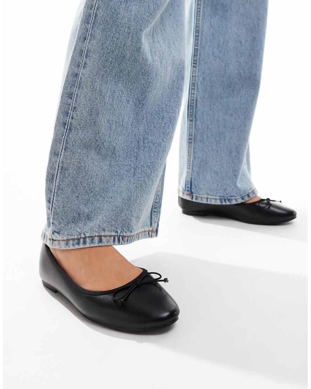 New Look Pu Ballet Flat in Blue Lyst UK