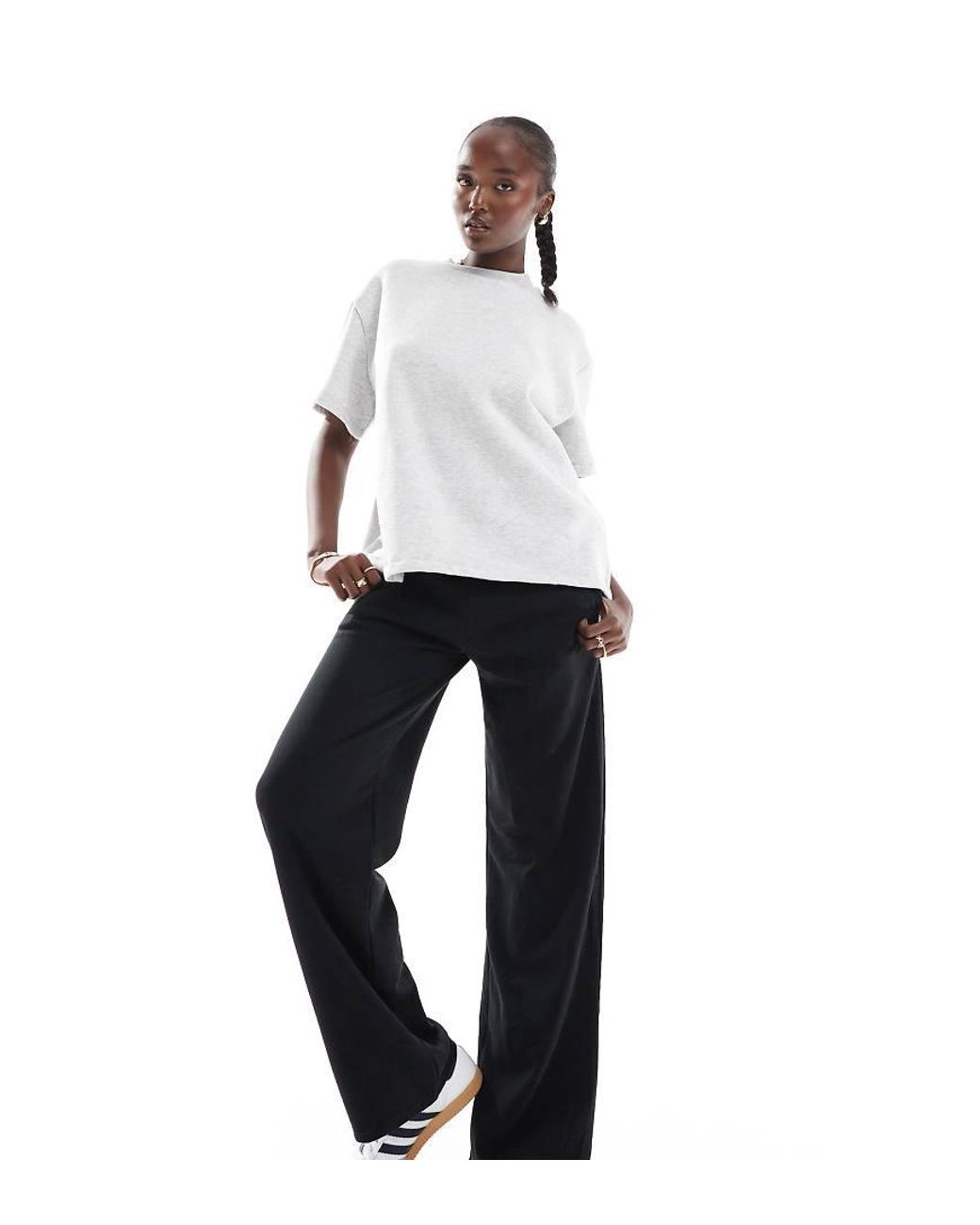 Stradivarius Tall Wide Leg jogger in White Lyst UK