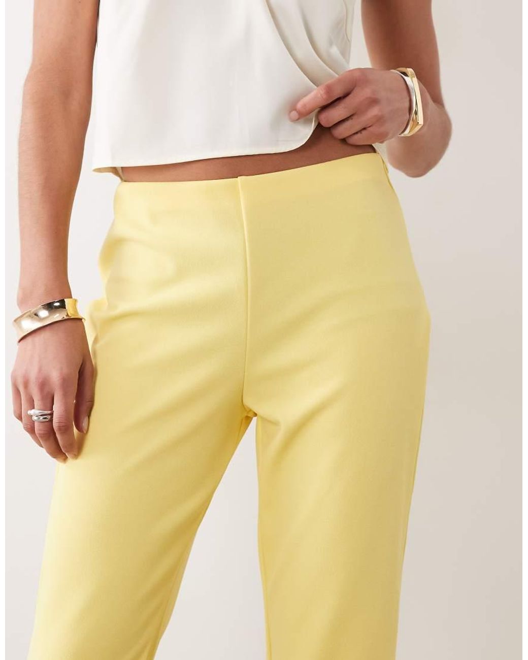 ASOS Yellow Capri Trousers With Side Split