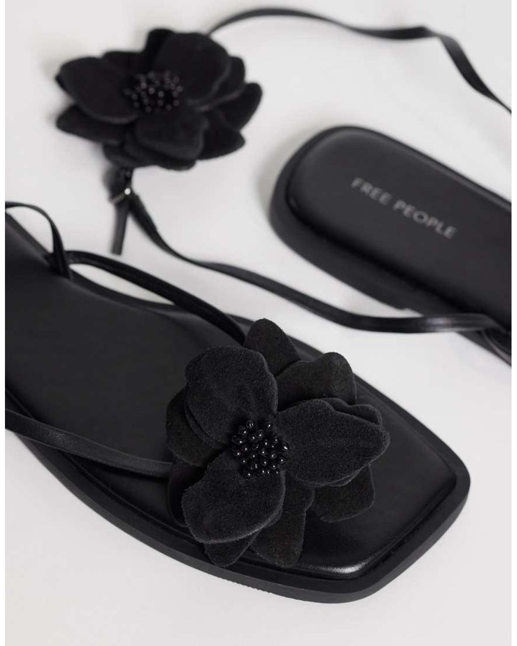 Free People White Mismatch Magnolia Sandal With Corsage
