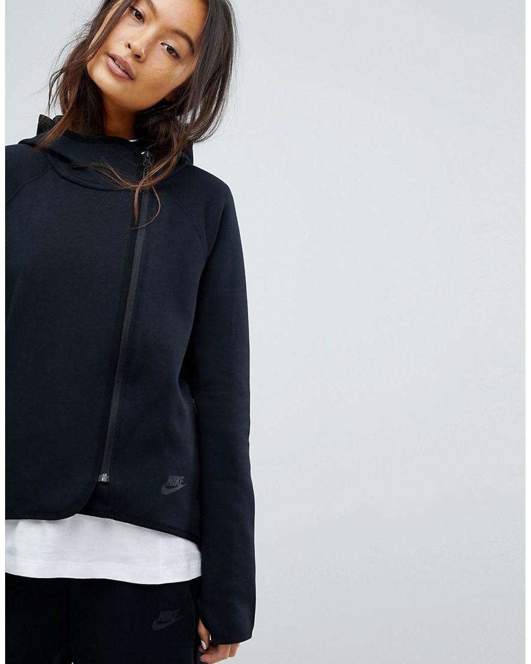 Derved slå op træthed Nike Tech Fleece Full Zip Cape Hoodie In Black | Lyst Australia