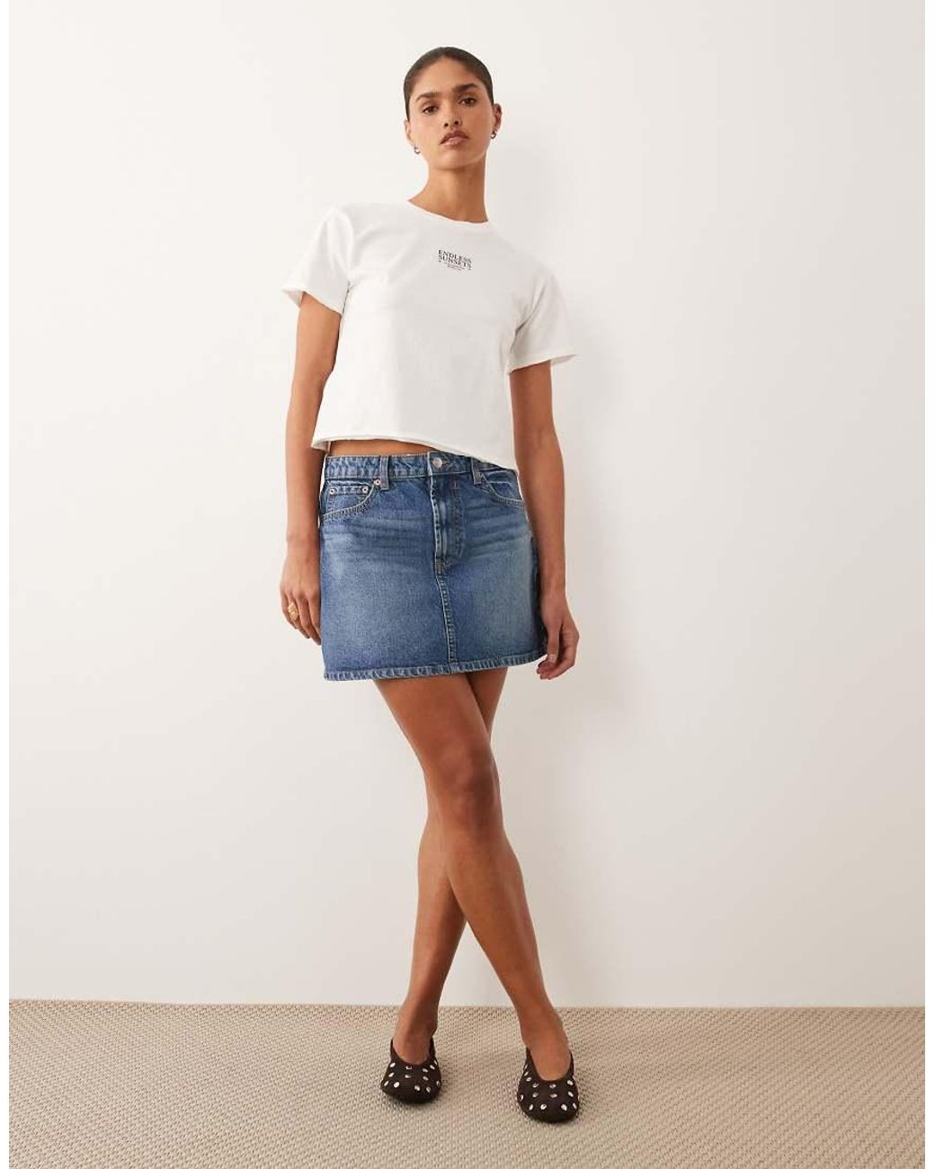 Mango Blue Teen Graphic Baby Tee