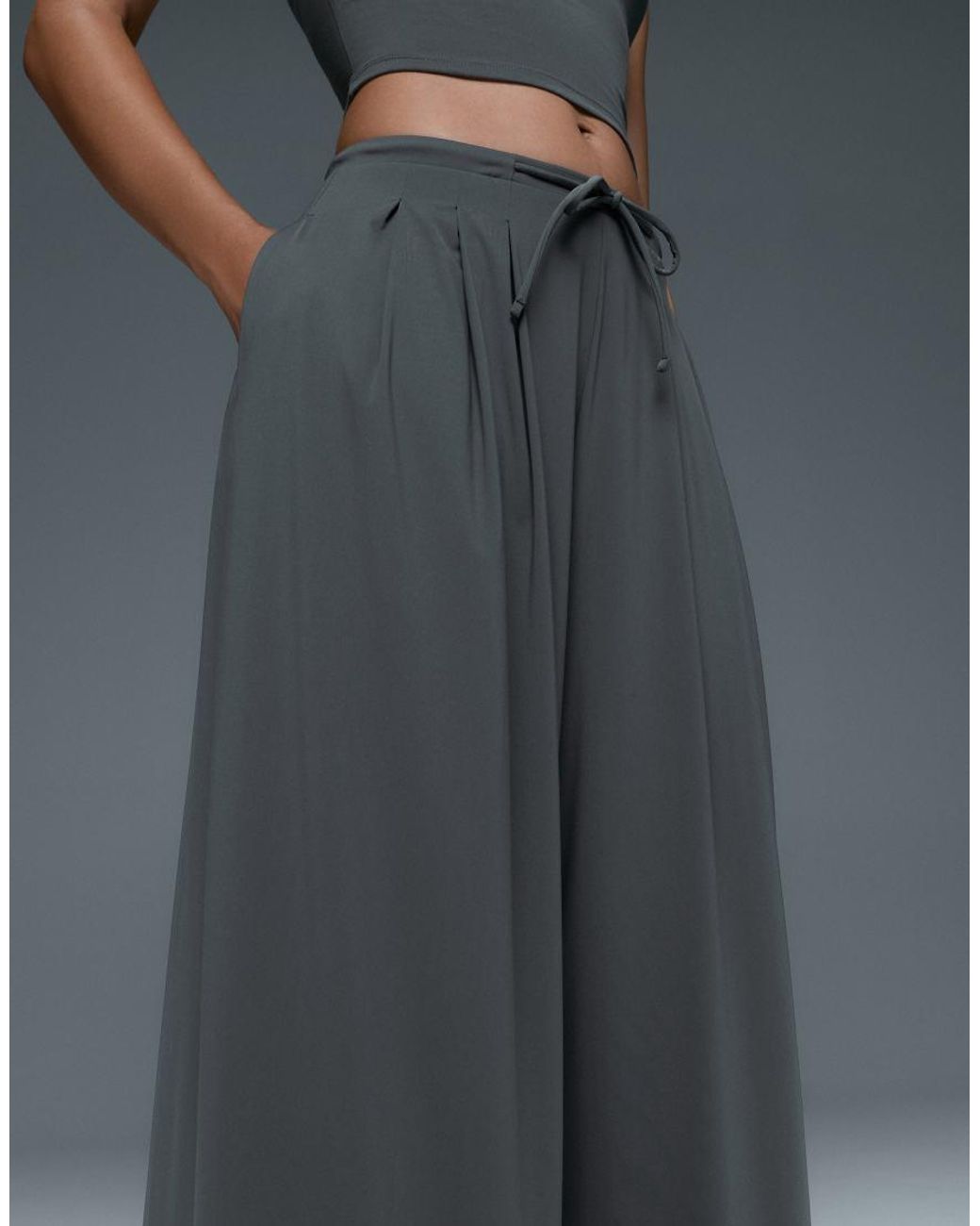 Oysho White Light Touch Wide-Leg Trousers