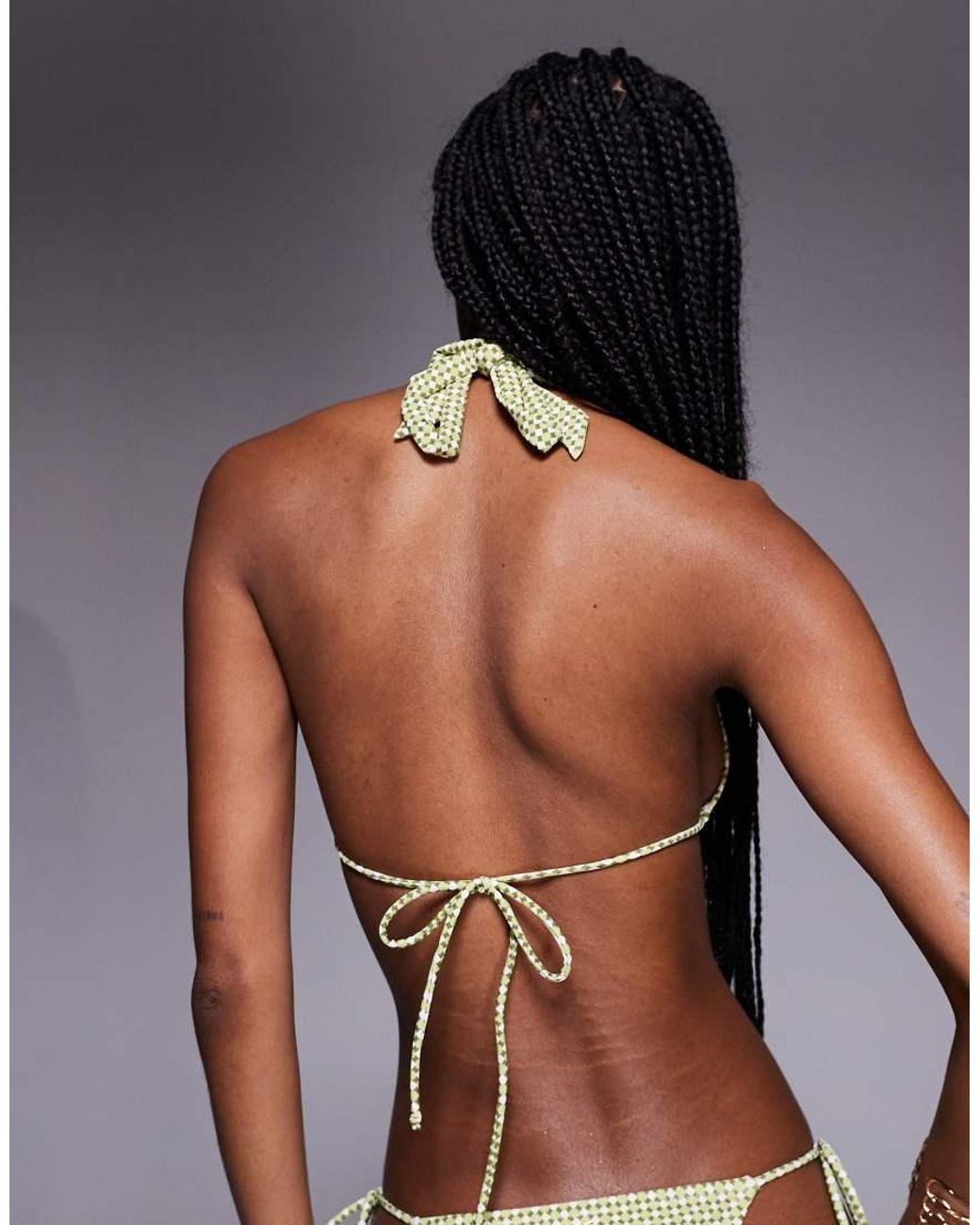 Candypants Brown Geometric Print Halterneck Bikini Top