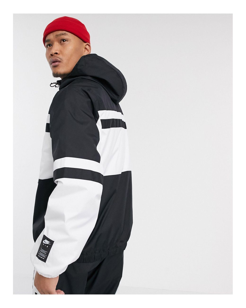Nike Synthetic Air Half-zip Overhead Woven Jacket in White (Black) for Men  | Lyst