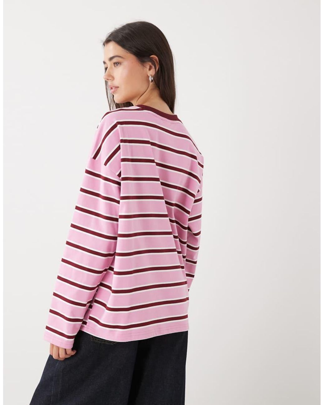 Noisy May Red Boxy Long Sleeve Top