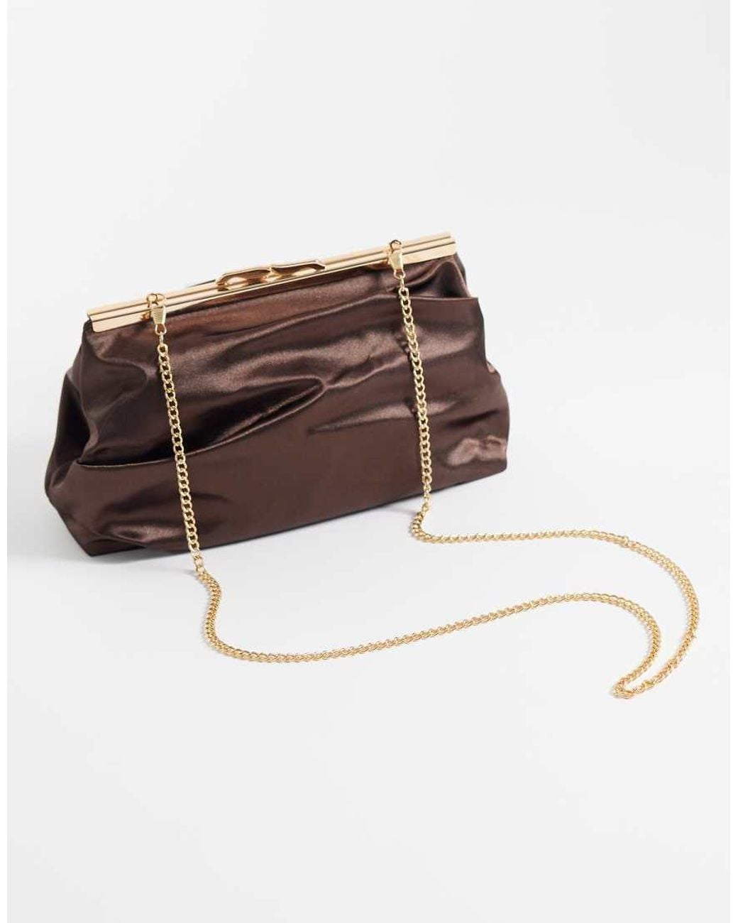 True Decadence Brown Framed Clutch Bag