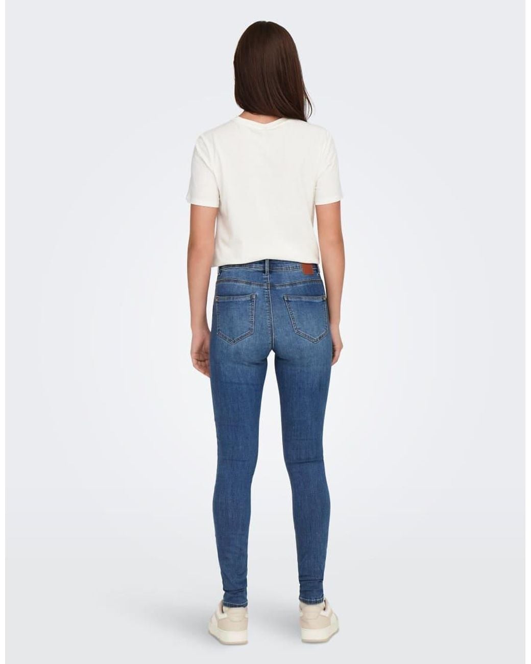 ONLY Blue Wauw Mid Rise Skinny Jeans