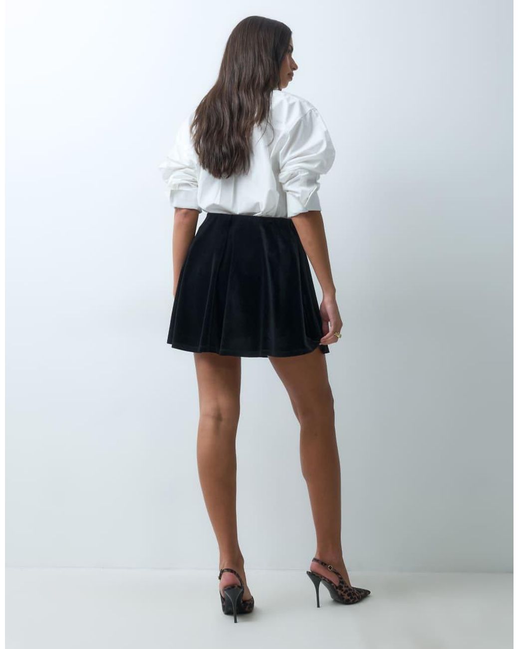 ASOS White Velvet Mini Skirt