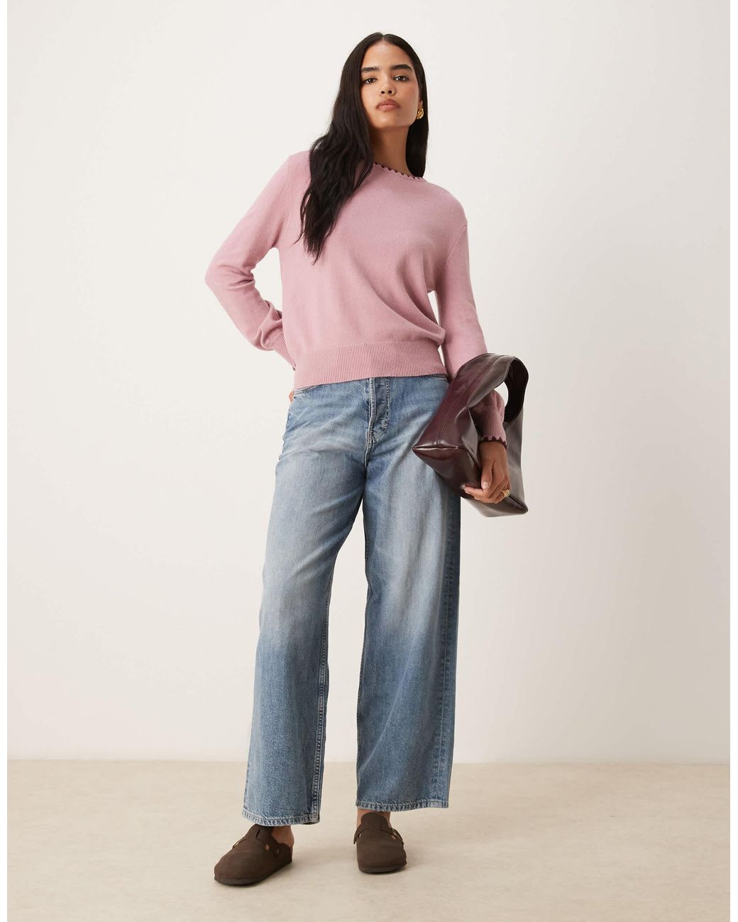 Pull ras Threadbare en coloris Pink