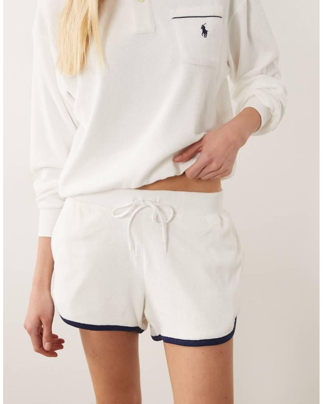 Polo Ralph Lauren White Knit Sport Shorts