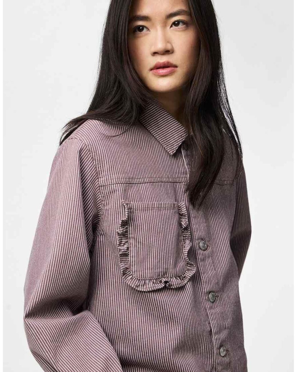 Pieces Gray Denim Jacket