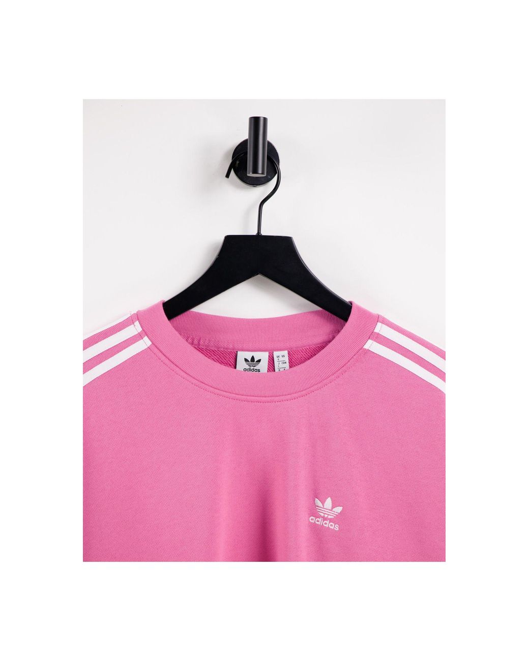 adidas Originals Adicolor Three Stripe Oversized Sweatshirt in Pink Lyst UK