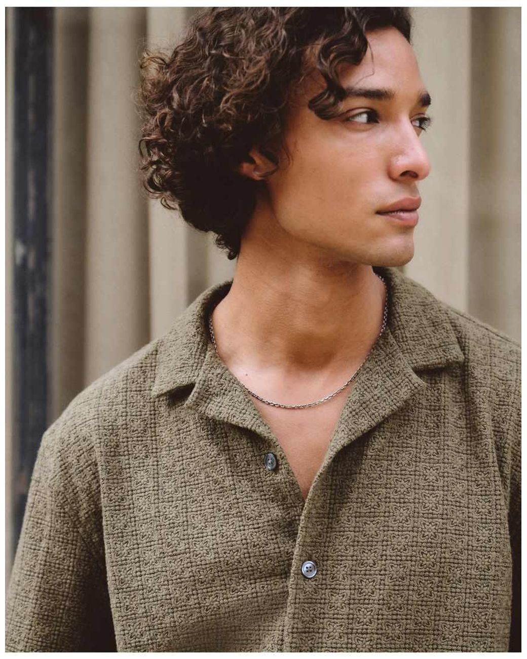 Abercrombie & Fitch Brown Boxy Button-Up Lace Shirt for men