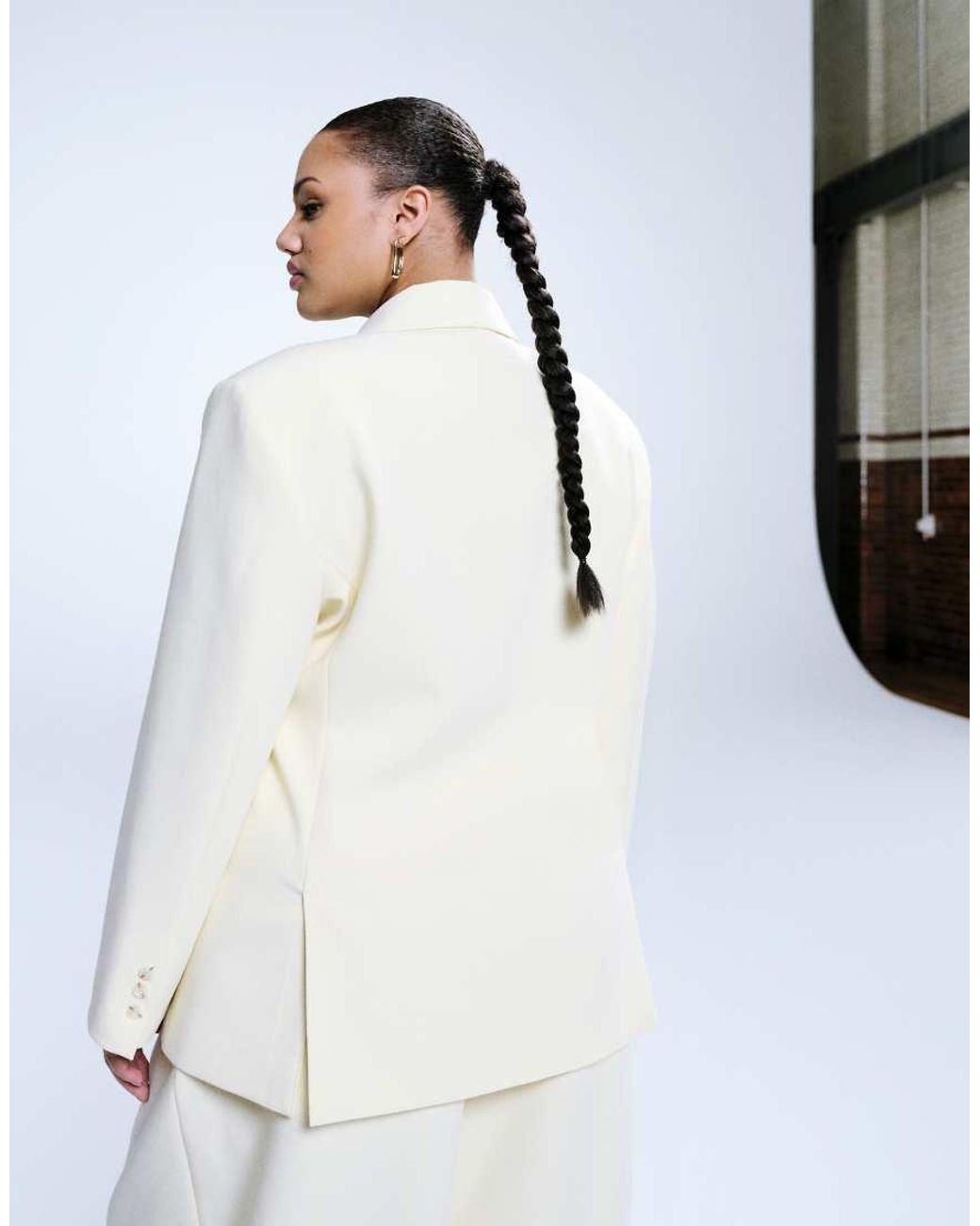 ASOS White Curve Double Breasted Blazer
