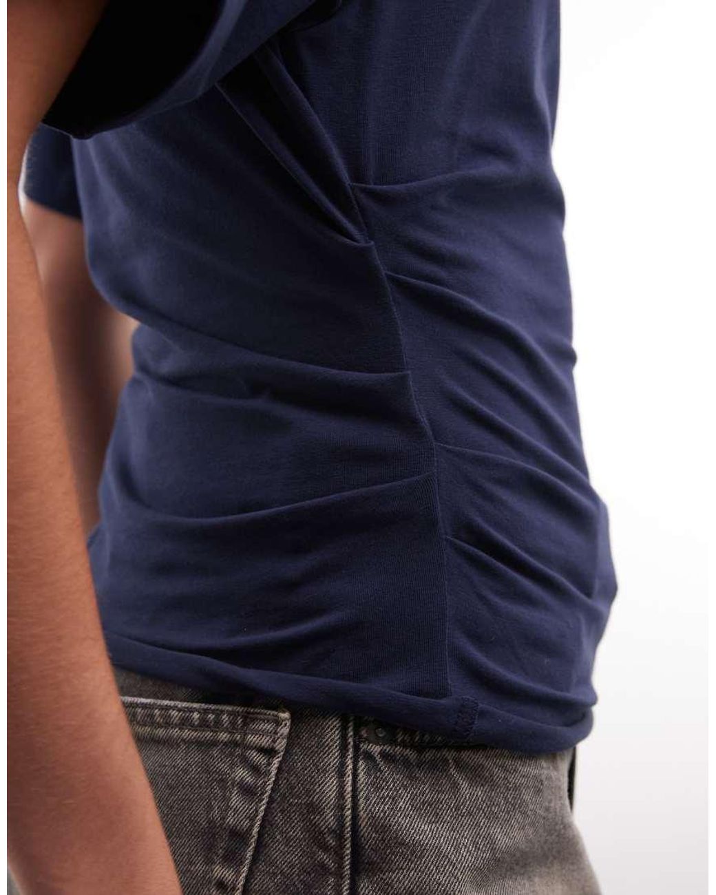 Weekday Blue Cinched Waist T-shirt