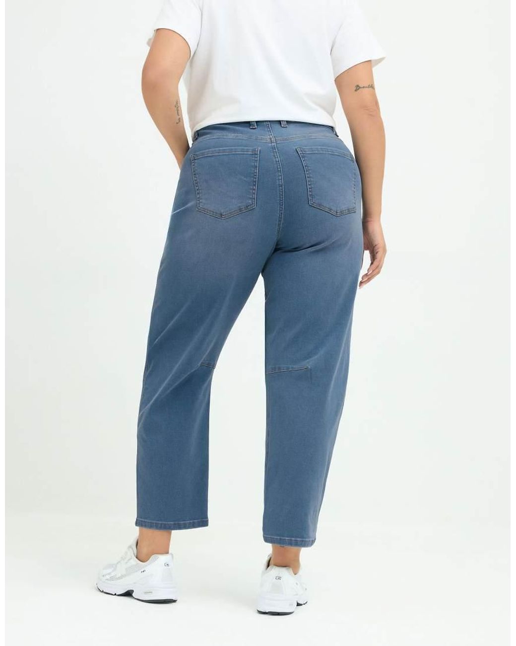 Yours Clothing Blue Barrel Leg Jeans