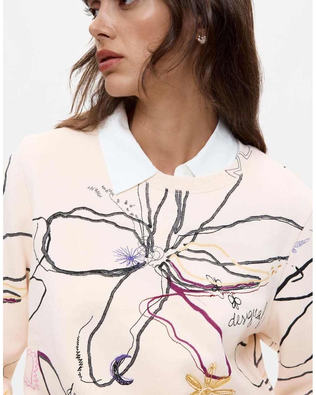 Desigual Natural Floral Print Sweatshirt