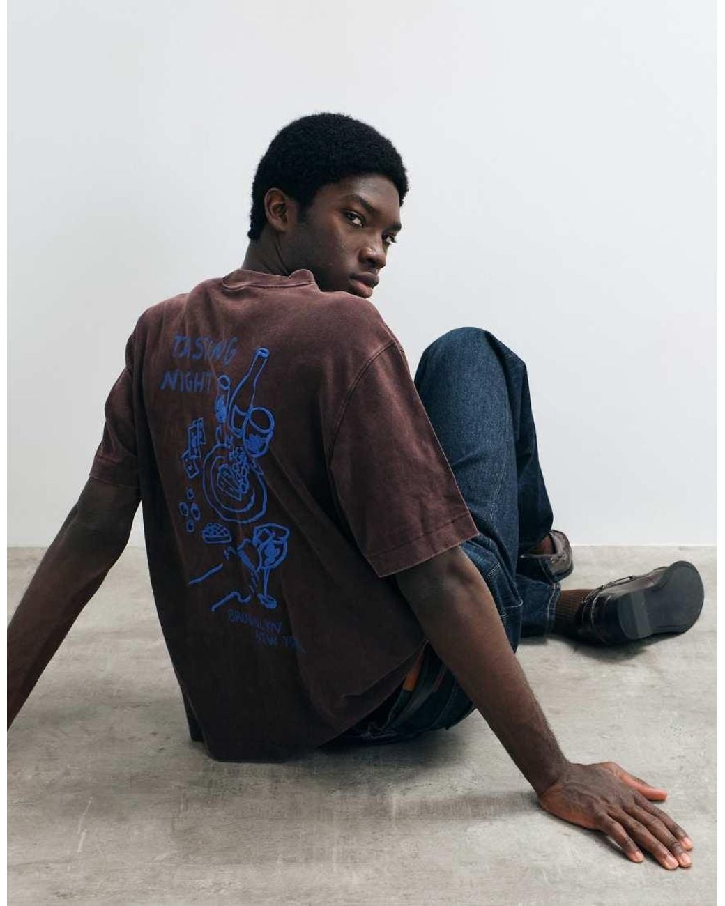 Abercrombie & Fitch Blue Premium Heavyweight Back Graphic T-shirt for men
